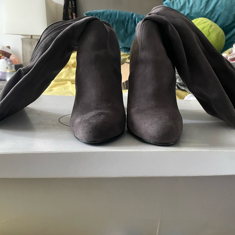 Steve Madden Charcoal Heeled Boots